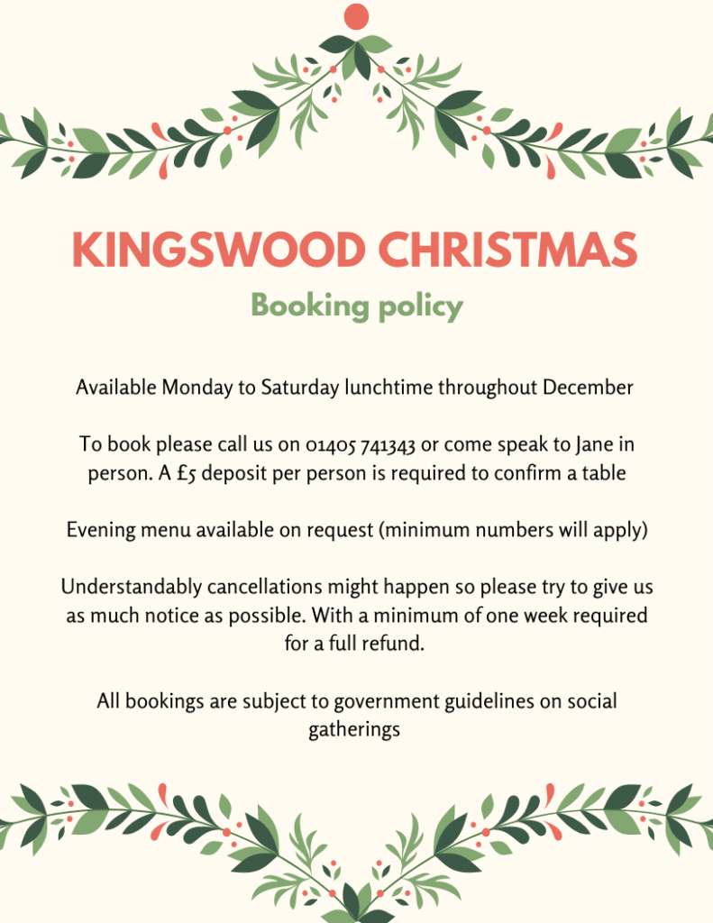 Christmas booking policy